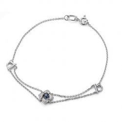 Brățară din aur alb cu pietre Diamant, Safir