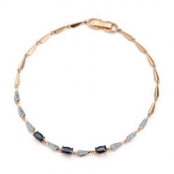 Brățară din aur roșu cu pietre Diamant, Safir