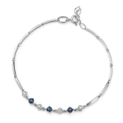 Brățară din aur alb cu pietre Diamant, Safir