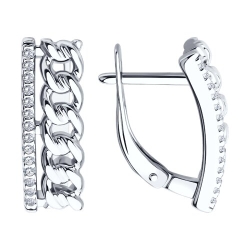 Cercei din argint  cu pietre Cubic Zirconia Incolor