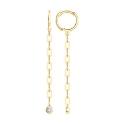 Cercei Creole din aur roșu cu Cubic Zirconia Incolor