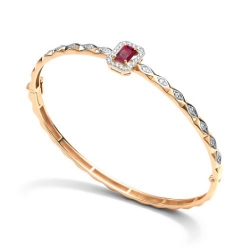 Браслет из красного золота с камнями Бриллиант, Рубин