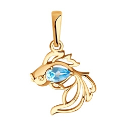 Подвеска из красного золота с камнями Топаз Swiss