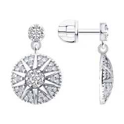 Cercei Pusete din argint cu Cubic Zirconia Incolor