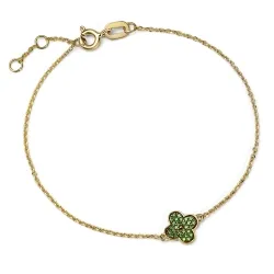 Brățară din aur galben cu Diamant verde