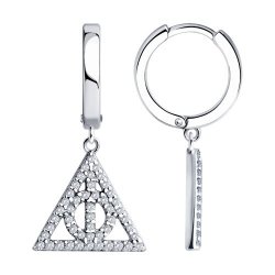 Cercei Creole din argint  cu pietre Cubic Zirconia Incolor