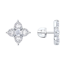 Cercei Pusete din argint  cu pietre Cubic Zirconia Incolor
