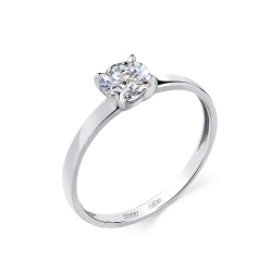 Inel din aur alb cu pietre Cubic Zirconia Incolor