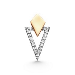 Pandantiv din aur roșu cu pietre Cubic Zirconia Incolor