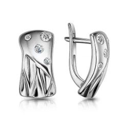Cercei din aur alb cu Cubic Zirconia Incolor
