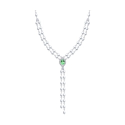 Colier din argint  cu pietre Cubic Zirconia Incolor, Cubic Zirconia Verde