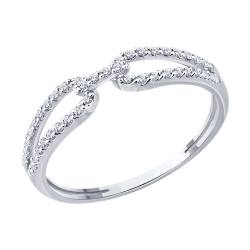 Inel din aur alb cu pietre Diamant