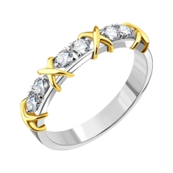 Inel din aur alb cu pietre Diamant