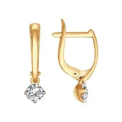 Cercei Suspendați din aur roșu cu Cubic Zirconia Incolor