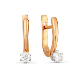 Cercei din aur alb și roșu cu pietre Diamant