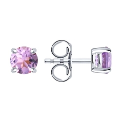 Cercei Pusete din argint  cu pietre Ametist