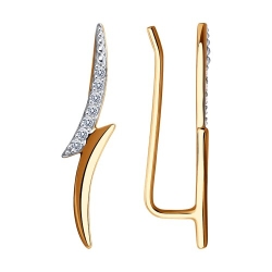 Cercei din aur roșu cu pietre Cubic Zirconia Incolor