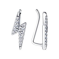 Cercei din argint  cu pietre Cubic Zirconia Incolor