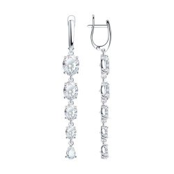 Cercei Suspendați din argint  cu pietre Cubic Zirconia Incolor
