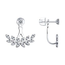 Cercei Pusete din argint  cu pietre Cubic Zirconia Incolor