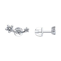 Cercei Pusete din argint  cu pietre Cubic Zirconia Incolor