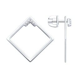 Cercei Pusete din argint  cu pietre Cubic Zirconia Incolor