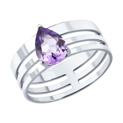 Inel din argint  cu pietre Ametist