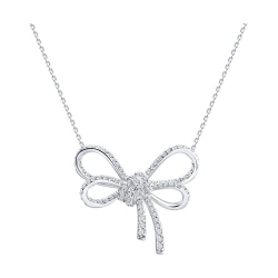 Colier din aur alb cu pietre Diamant