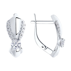 Cercei din argint  cu pietre Cubic Zirconia Incolor