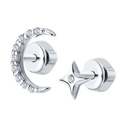 Cercei Pusete din argint  cu pietre Cubic Zirconia Incolor