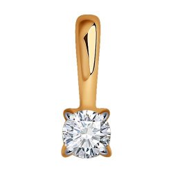 Pandantiv din aur roșu cu pietre Diamant