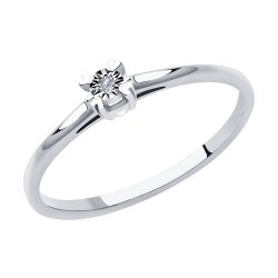 Inel din aur alb cu pietre Diamant