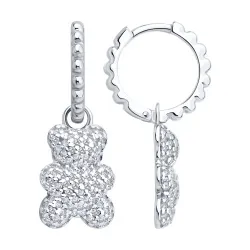 Cercei Creole din argint cu Cubic Zirconia Incolor