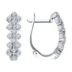 Cercei din aur alb cu Diamant