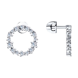 Cercei Pusete din argint  cu pietre Cubic Zirconia Incolor