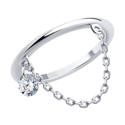 Inel din argint  cu pietre Cubic Zirconia Incolor