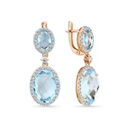 Cercei Suspendați din aur roșu cu Cubic Zirconia Incolor, Topaz