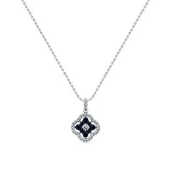 Colier din aur alb cu Diamant, Safir