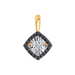 Подвеска из красного золота с камнями Бриллиант, Черный бриллиант