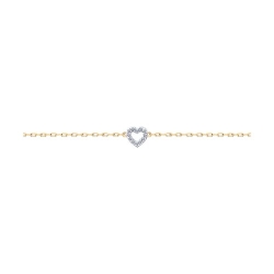 Brățară Love din aur roșu cu pietre Cubic Zirconia Incolor