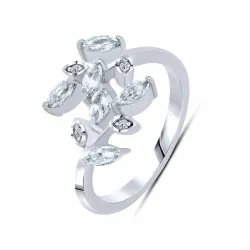 Inel din argint cu Cubic Zirconia Incolor, Topaz albastru