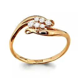 Inel din aur roșu cu Cubic Zirconia Incolor