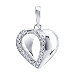 Подвеска из серебра с камнями Фианит