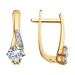 Cercei din aur roșu cu Cubic Zirconia Incolor