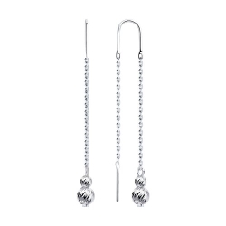 Серьги Продёвки из серебра без камней