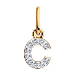 Pandantiv din aur roșu cu Cubic Zirconia Incolor