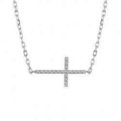 Colier din aur alb cu pietre Diamant