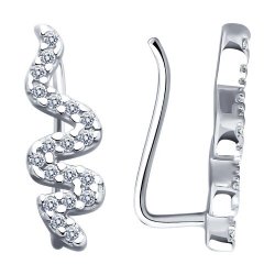 Cercei din argint  cu pietre Cubic Zirconia Incolor