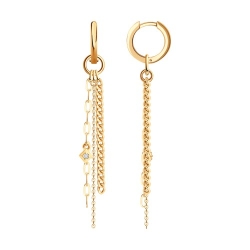 Cercei Creole din aur roșu cu pietre Cubic Zirconia Incolor