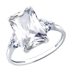 Кольцо из серебра с камнями Фианит